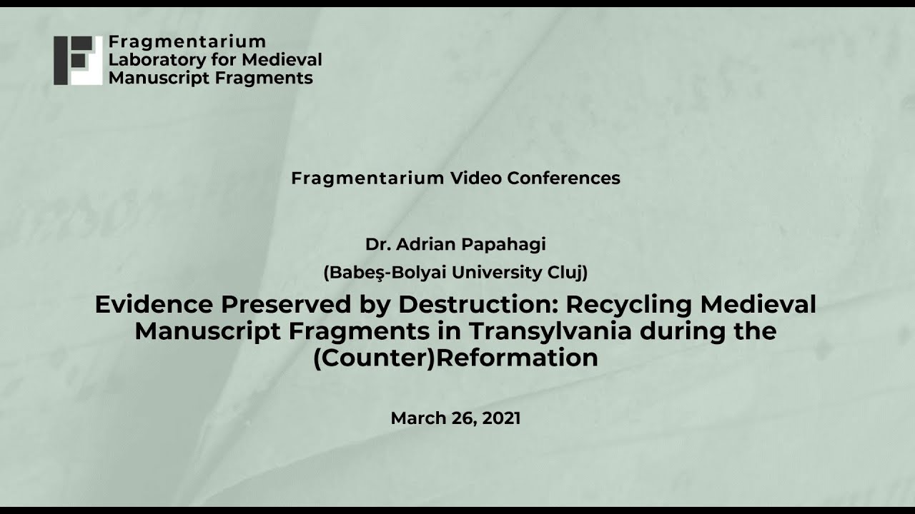 Adrian Papahagi: Evidence Preserved by Destruction