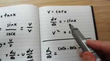 How to differentiate tanx using the quotient rule (old version)