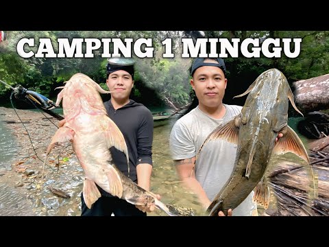 1-Week Jungle Camping Adventure, Fishing Expedition, Heavy Rain, Cooking and Eating in the Wild