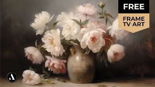FREE Vintage Still Life Art Frame TV Peony Oil Painting Floral Screensaver Wallpaper | 2Hr 4k HD screenshot 4