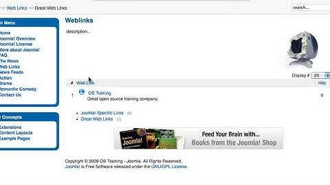 Joomla 1.5 Beginner, Lesson #33: Weblinks