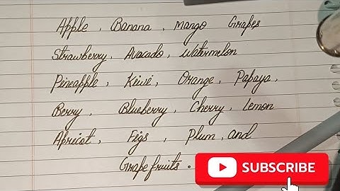 Writing 20 FRUITS in English Cursive! | Calligraphy|