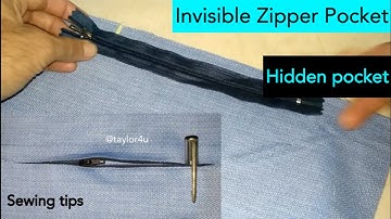 Nobody can see this invisible zipper pocket | how to sew zippered pocket