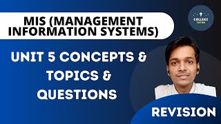 Manangement Information System Revision Series | MIS UNIT 5 | Quick Revision