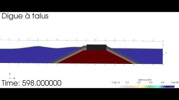 irregular wave-rubble mound breakwater -zoom (video 002-2)