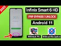 Infinix Smart 6 Hd Android 11 Frp Bypass/Unlock Google Ac Lock Without Pc | Without Mic Option