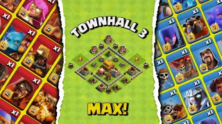 Townhall 3 Max Vs All Troops (Clash of Clans)