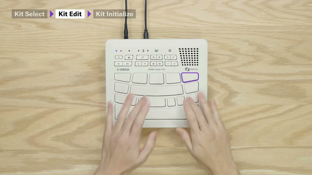 Yamaha FGDP-30 – Manual Video #1 1. Kit Select 2. Edit 3