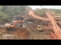 Full Complete 100% Road Foundation Construction Technology Using Excavator, Bulldozer Truck Dumping