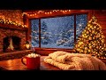 Snowy Night Fireplace Jazz ❄️ Peaceful Winter Sounds for Deep Study & Mental Rest