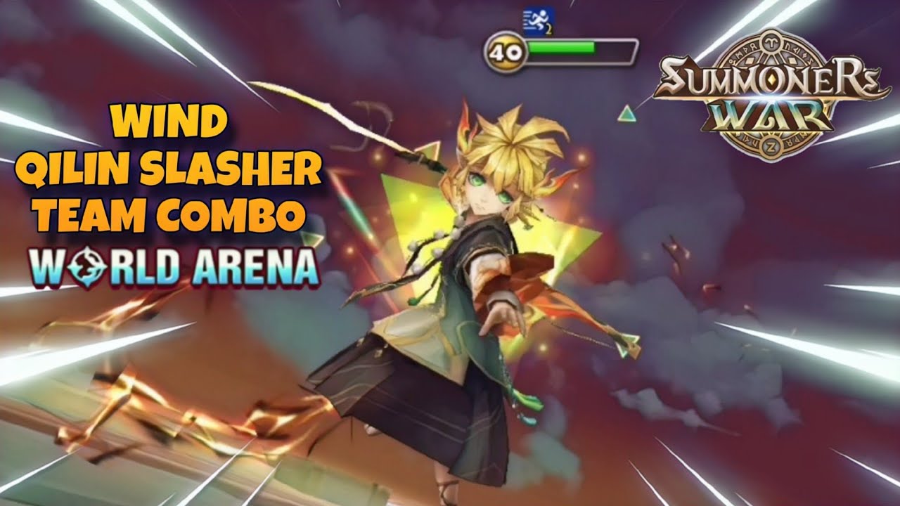Wind Qilin Slasher Team Combo in World Arena - Summoners War