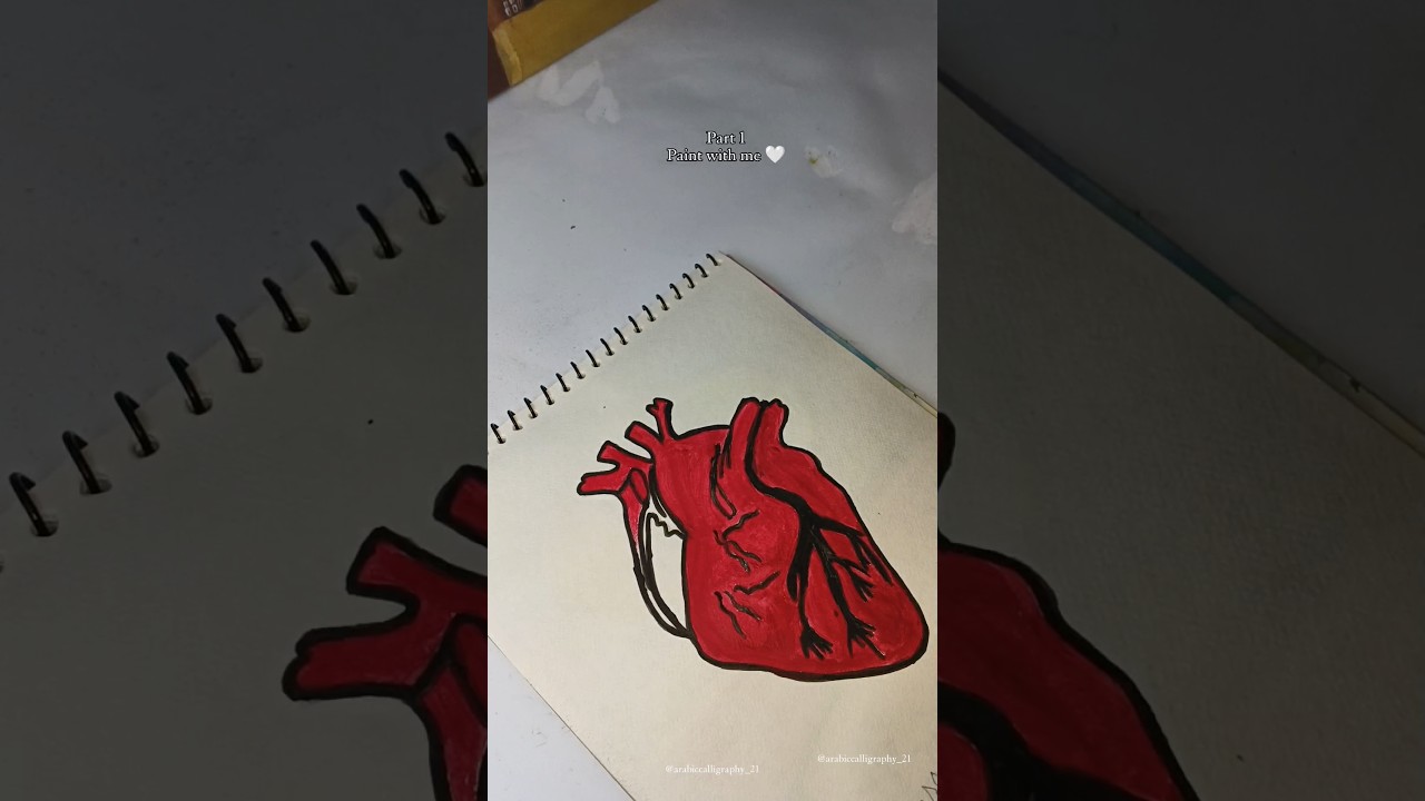 Painting 3D Heart with Arabic Calligraphy ❤️✨#art #artist #artwork #painting #shorts #calligraphy