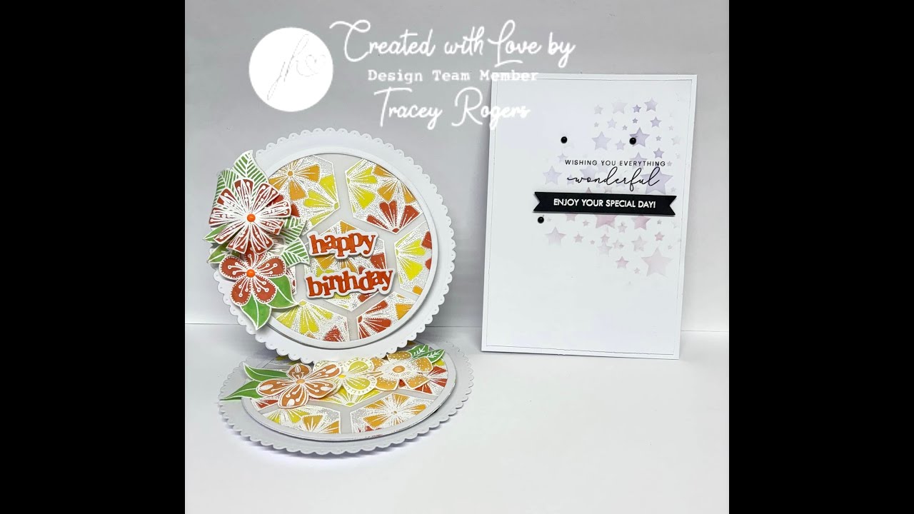 Vellum stamped Circle Easel Card plus a Bonus Clean & Simple Card with ...