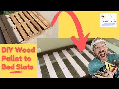 🍒  How to DIY Make Your Own Bed Slats Using an Old Wood Upcycled Pallet➔ Cheap & Fast!