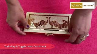 Vanya Creations Decorative Shagun Cash Gift Box, Golden Color, Acrylic Finish | CB05-GD