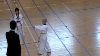 Caleb's 1st Tae Kwon Do match!!
