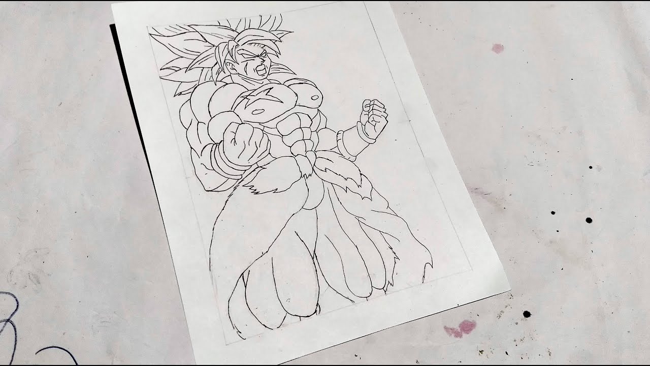 Cómo dibujar a Broly ssj legendario dbs (boceto) - YouTube