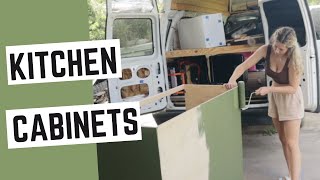 VAN BUILD 15: Kitchen cabinet build! DIY building kitchen cabinets for my van