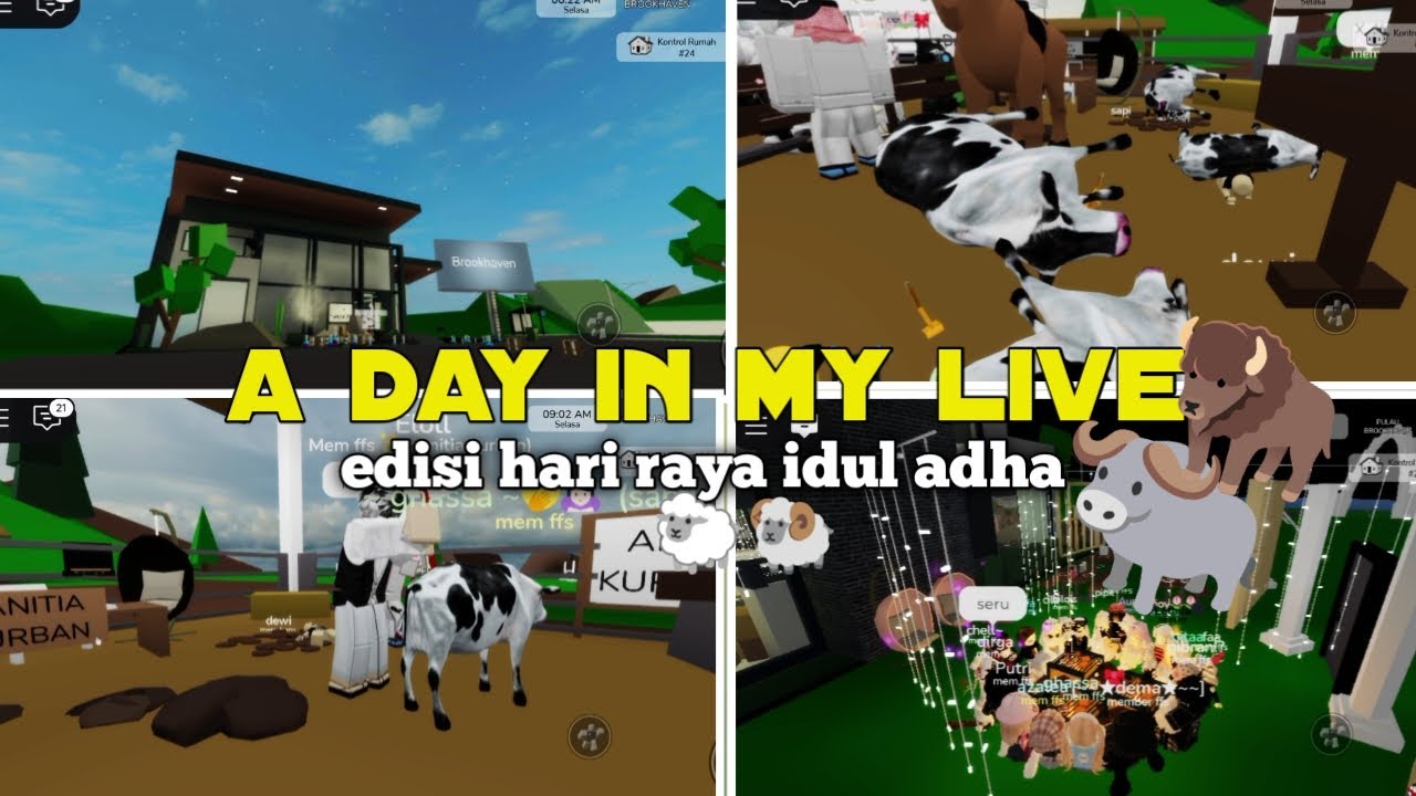 a day in my live edisi hari raya idul adha di map Brookhaven 😻✨||Roblox Indonesia 🇮🇩