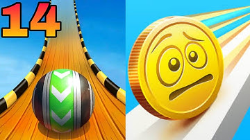 🏳️‍⚧️💯Sky Rolling Ball🏀 VS 🏳️‍🌈💨Coins Rush🪙 GOING BALLS New Update