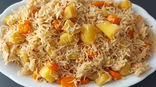 Potato and carrot rice|vegetable rice recipe|How to make potato carrot rice