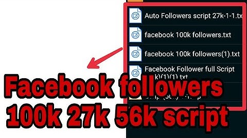 Facebook 100k 27k 56k followers script