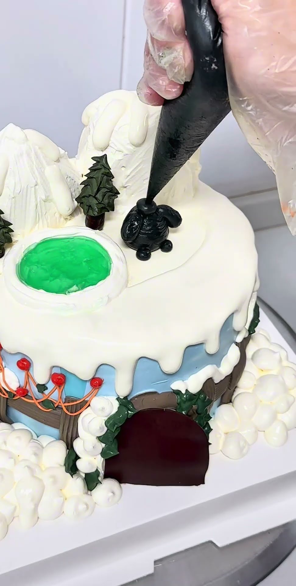 The process of making Christmas theme cakes is full of Christmas ritual sense! #shorts