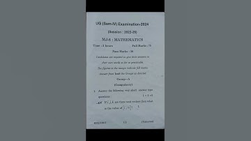 Sem-4 Mj-6 Core-8 Mathematics Question Paper 2025 SKMU University.