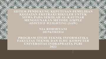 Simulasi Aplikasi TA UNINDRA | SPK  Pemilihan Kegiatan Ekstrakurikuler  Menggunakan Metode SAW