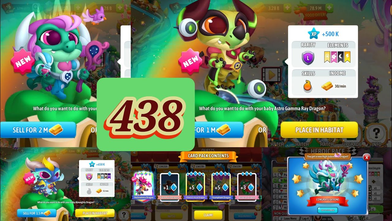 Dragon city Season10: The Baron Doom Mark Gameplay Part438 Hatched Astro Gammaray and High Valentine