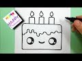 Birthday Cake Drawing Simple - Cake Cartoon Drawing at GetDrawings | Free download