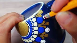 EASY Dotted Qtip Pencil Mug Painting