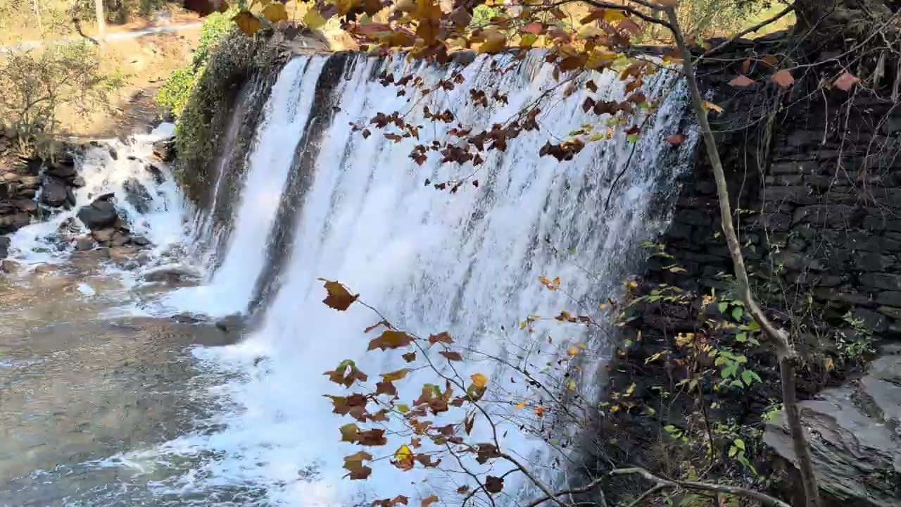 Vickery Creek Falls at Roswell Mill | Natural Waterfall Sounds ( 비커리 크릭 폭포, 로즈웰, 조지아)