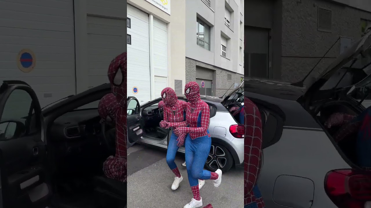 Combien de Spiderman peuvent rentrer dans la voiture ? 🕷️😳