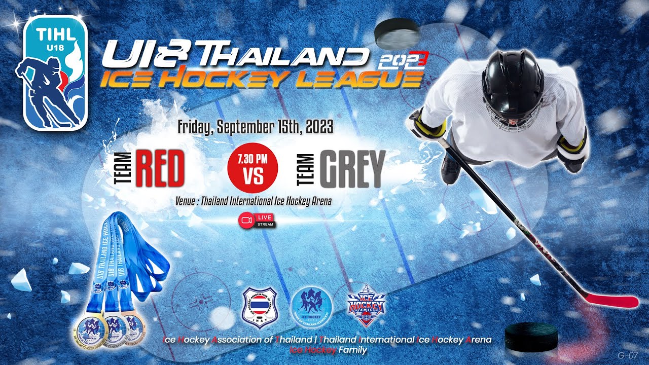 RED TEAM vs GREY TEAM U18 Thailand Ice Hockey League 2023 Game - 07