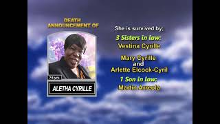 Aletha Cyrille ~ Long Obituary