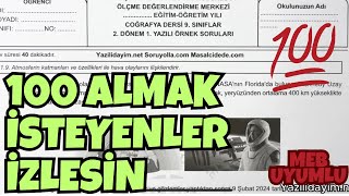 9.Sınıf Coğrafya 2.Dönem 1.Yazılı