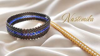 Beaded Bracelet Tutorial PDF | Cross Weave + Peyote Stitch | Seed Beads & Rondelle Bracelet Pattern