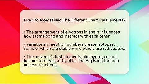 How Do Atoms Build The Different Chemical Elements? - The Everyday Why