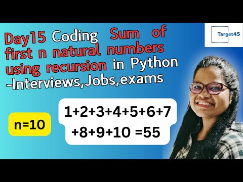 Day15 Coding series sum of n natural numbers using recursion in #python Interviews, Jobs,exams