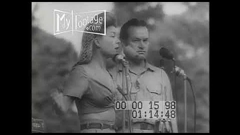1944 U.S.O. Show: Bob Hope, and Frances Langford, ...