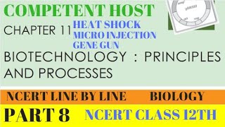 PART-8 COMPETENT HOST||HEAT SHOCK||MICRO INJECTION||GENE GUN||DISARMED PATHOGEN||BIOLOGY CLASS 12TH