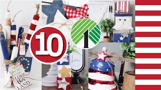 10 Dollar tree (4th of July) DIY Crafts | American Farmhouse Decor