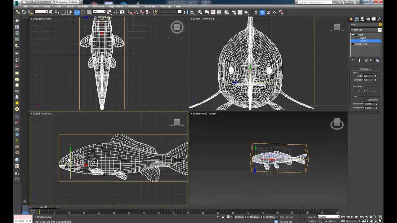 3dsmax Fish Animation 魚動畫 一 魚擺動動作 Youtube