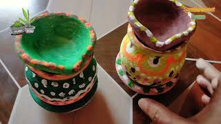 Pot Painting Design, Garden Decoration Ideas, Sarasu Sweet Home By Plant Mom, Poting Design Ideas,