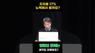 지지율 17% 안심하다 한자리 수 곧입니다 #shorts