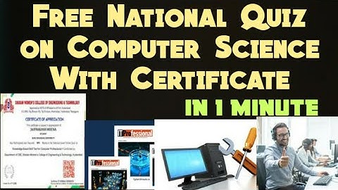 Free National Level Quiz on Computer Professional with certificate in 1 Minute|free online quiz
