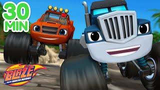 Blaze vs Crusher Race to the Finish Line! 🏁 | 30 Minute Compilation | Blaze and the Monster Machines
