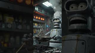 Robot cooking at 3am @cookingwitbender #bender #funny