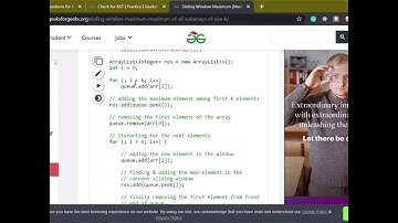 Maximum of Sliding Window | GeeksForGeeks